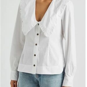 Ganni White Classic Poplin Shirt